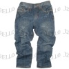 Wholesale kids jeans 100% cotton long indigo pants fancy washed guarateed NEW