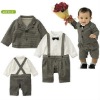 Wholesale gentleman romper kid westen style suit