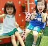 Wholesale 2011 fashion new style hotsale cotton t-shirt+pant summer girl's and boy's lovely clothing set