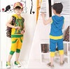 Wholesale 2011 fashion new style hotsale cotton t-shirt+pant summer girl's&boy's clothing set