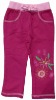 Wholesale Nova Girl ready made fleece flower embroidery pants G1906#plum