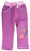 Wholesale Nova Girl ready made fleece flower embroidery pants G1906#purple