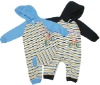 Wholesale baby pure cotton belt cap striped connects body garments