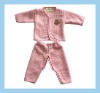 Wholesale little girl's warm pink suit