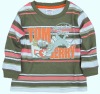 Wholesale child clothing boy cotton stripe top A1471#Pink/green