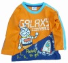 Wholesale toddler boy cotton long sleeve robot t-shirt A421#Orange