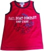 Wholesale red printed children's t-Shirts with sleeveless