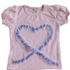 Wholesale lightpink shirt with purple pattern for girls