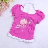 Wholesale rose pink princess kids short t shirts