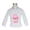 Wholesale white shirt with cute lightpink cubs for girls