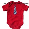 Wholesale red short sleeve t shirt with tie for kids boys