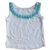 Wholesale sleeveless shirt with skyblue lace for girls