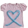 Wholesale lightpink shirt with skyblue pattern for girls