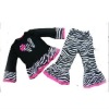Wholesale pink ruffle trim shirt costume for kids