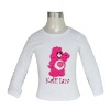 Wholesale white t shirt with cute cubs for girls