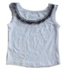 Wholesale sleeveless shirt with black lace for girls