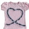 Wholesale lightpink shirt with black pattern for girls