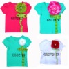Wholesale short sleeve t shirt with flower for girls