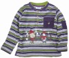 Wholesale nova kid winter wear boy cotton stripe t shirt 11121#Purple/green