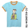 Wholesale children's short sleeve cute t-shirt of 100% cotton