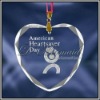 Clear heart crystal glass hanging ornament for tree and window