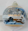 Wholesale Christmas tree ornament inside hand-painted hanging ball with golden lifting rope