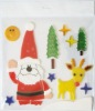Wholesale deer with santa claus for christmas decoration in TPR gel window stickers