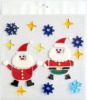 Wholesale two standing Santa for christmas decoration in TPR jel window self-adhesive sticker