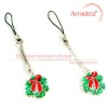 Wholesale Christmas Wreath shape Cell phone charms - crystal christmas tree gifts/fashion mobile phone strap/beautiful christmas gift