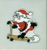 Wholesale printing standing santa claus print window sticker(LD-Y001)