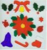 Wholesale Christmas wreaths window gel stickers; (LD-A1192)