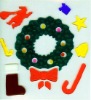 Wholesale 2010 christmas wreath window gel stickers (LD-B2077)