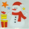 Wholesale magic christmas window gel sticker with red muffler(LD-B2379)