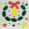 Wholesale 2011 christmas wreaths window gel stickers(LD-B2077)