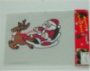 Wholesale pvc gel stickers with santa claus in the horse (LD-M074)