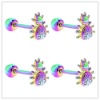 Wholesale NEWEST STYLE !! Titanium color Plated tongue barbell body jewelry/jewellery piercing