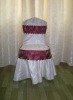 Wholesale white bosi damask chair cover with lace