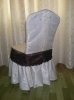 Wholesale bosi damask chair cover with swag bottom and lace