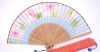 Wholesale Silk Folding Hand Fan Chinese Flower Bamboo w. Pouch