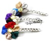 Wholesale Fashion Korea Style Colorful Glass Bead Silk Flower Barrette/Hair Clip In 3 Colors D00287N