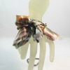 Wholesale new design fashion jewelry bracelet, handmade flower silk cloth bracelet with hematite chains crossed