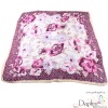 Wholesale pink flowers silk square neckerchief