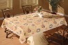 Wholesale 100% PVC printed fashion golden tablecloth