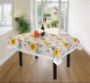 Wholesale transparent printed tablecloth with Lace