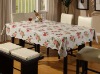 Wholesale vinyl printed surface with flannel/non-woven backing tablecloth