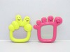 Wholesale plastic baby rattle toy (foot and hand style)