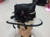 party fashion feather women flower top church hat MH-0220
