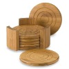 Wholesale Dia 5" Natural Bamboo Coaster Set of 6