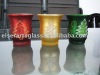 Wholesale hurricane glass X'mas candle holder with Christmas tree for holiday decoration
