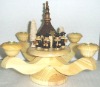 Wholesale wooden christmas candle holder, red